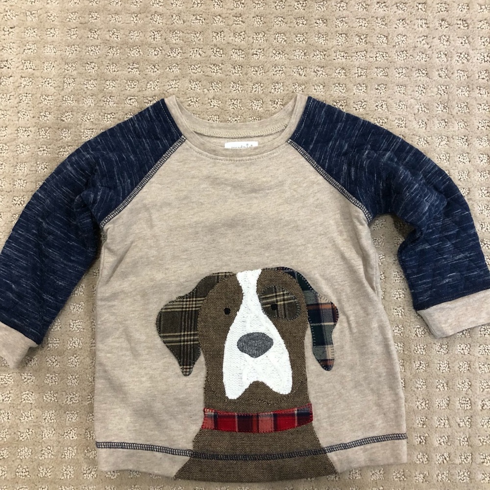 Mud Pie Puppy Appliqué Sweatshirt